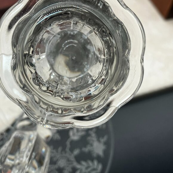 Vintage Fostoria Baroque CHINTZ Triple Tapered Candle Stand 6" Tall #2496 1930's - Picture 11 of 13